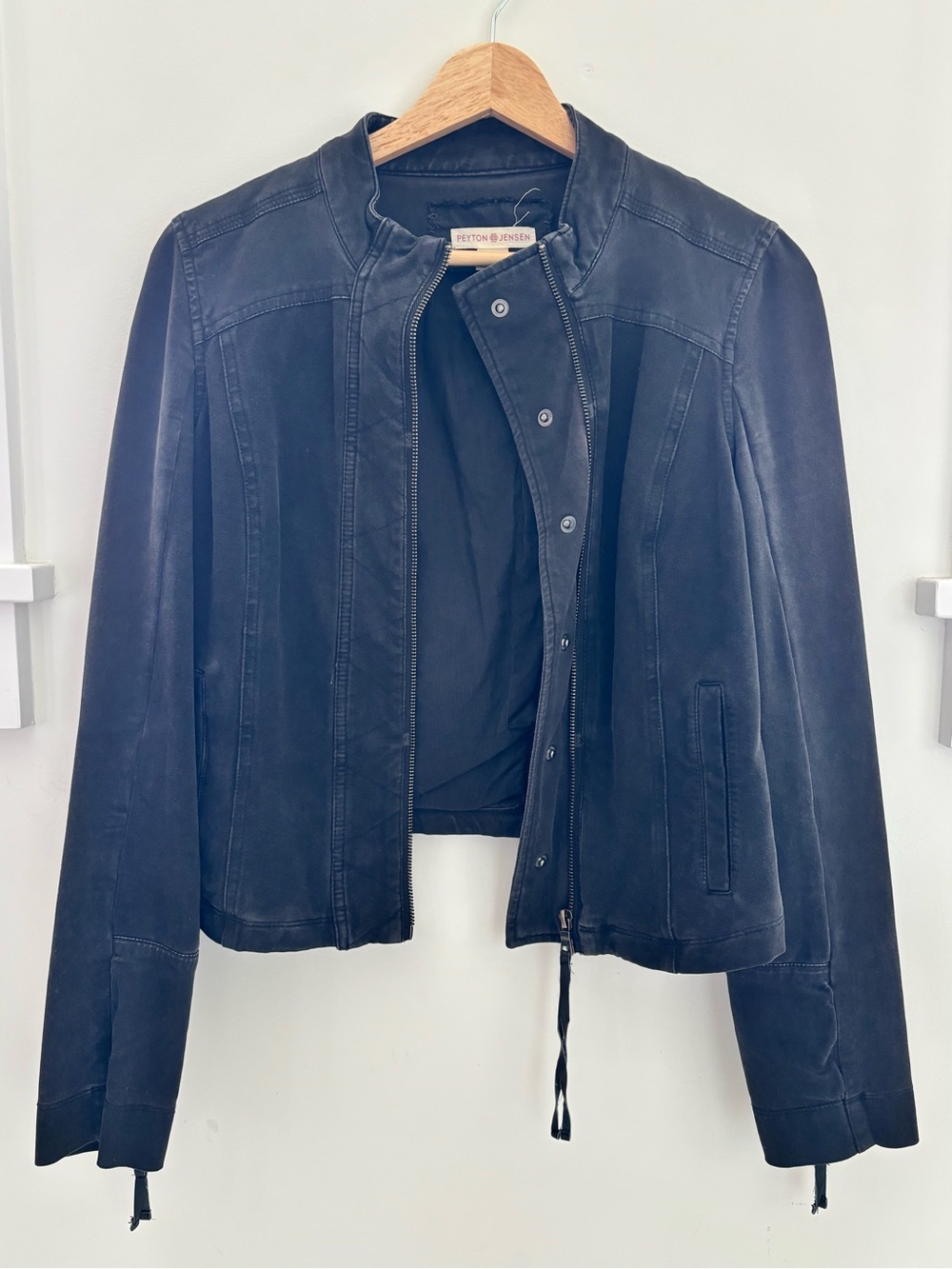 Talbots Black Jean-Style Leather Jacket